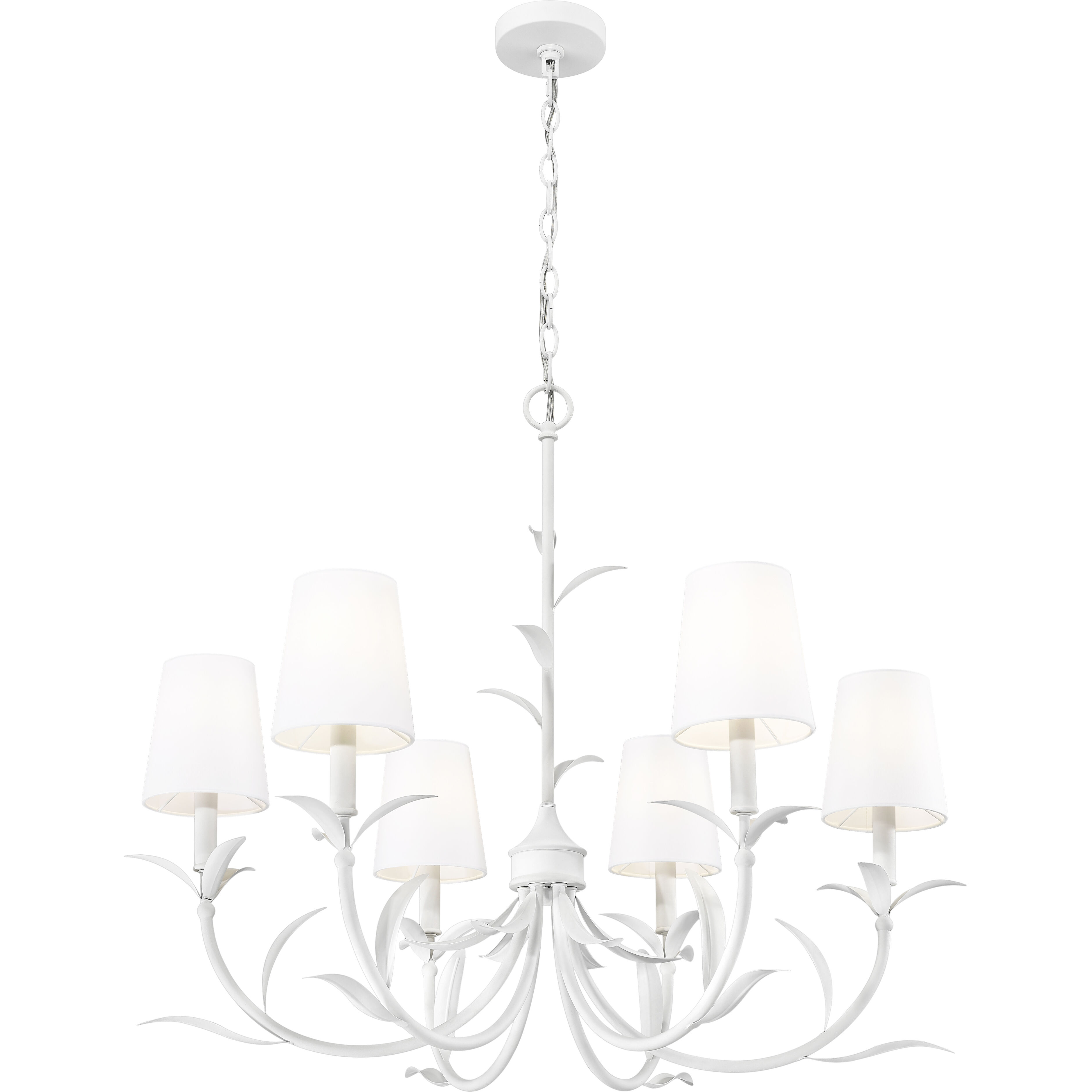 Aslin 6 Light 31 inch Textured White Chandelier Ceiling Light