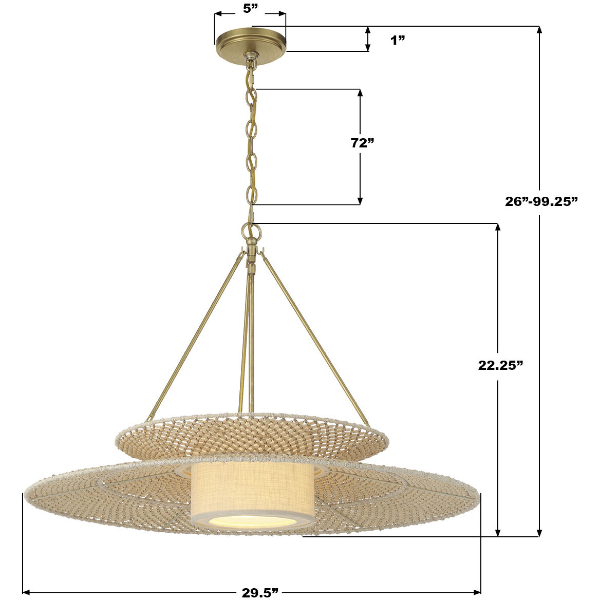 Juniper 1 Light 29.5 inch Soft Gold Chandelier Ceiling Light