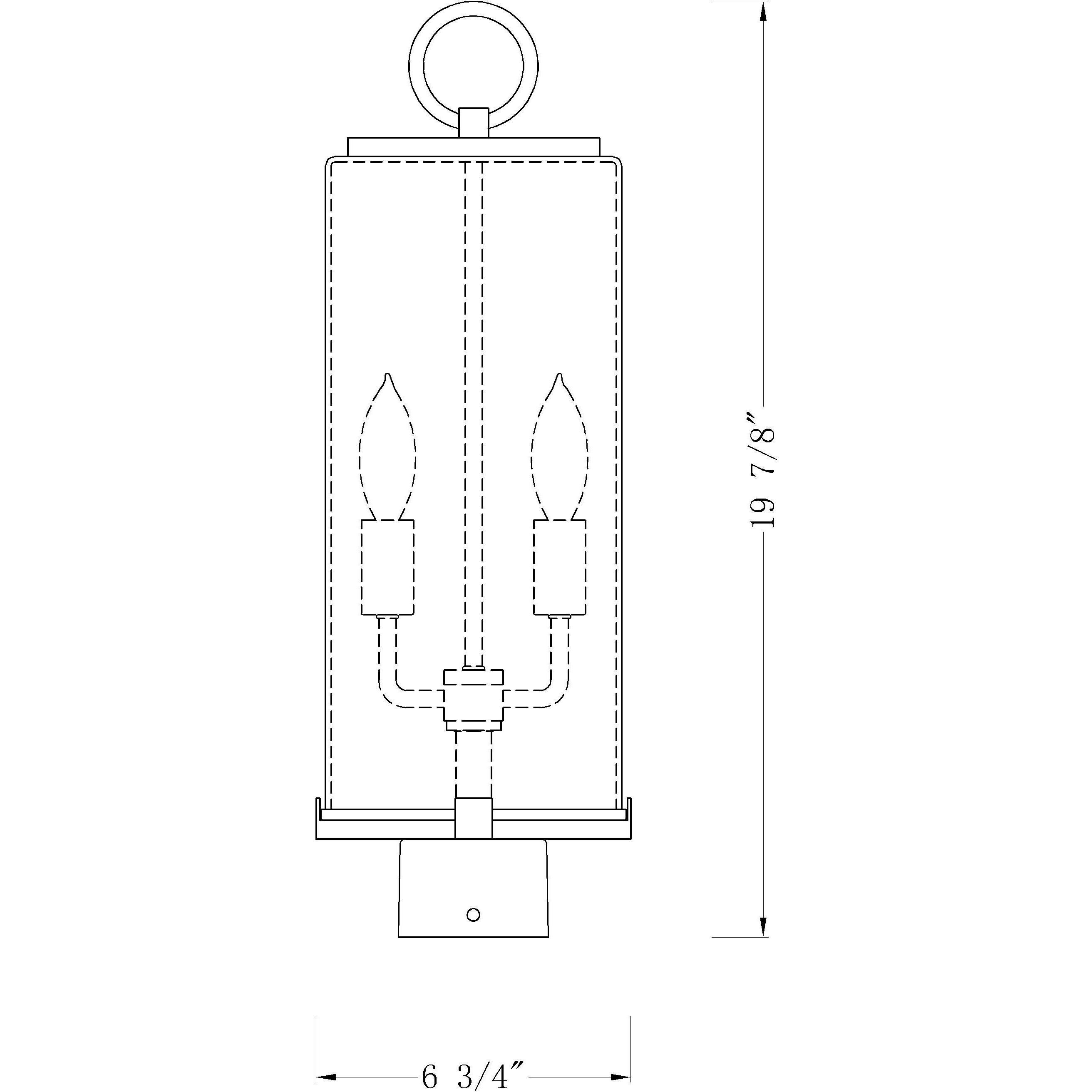 Sana 2 Light 20 inch Black Outdoor Post Mount Fixture