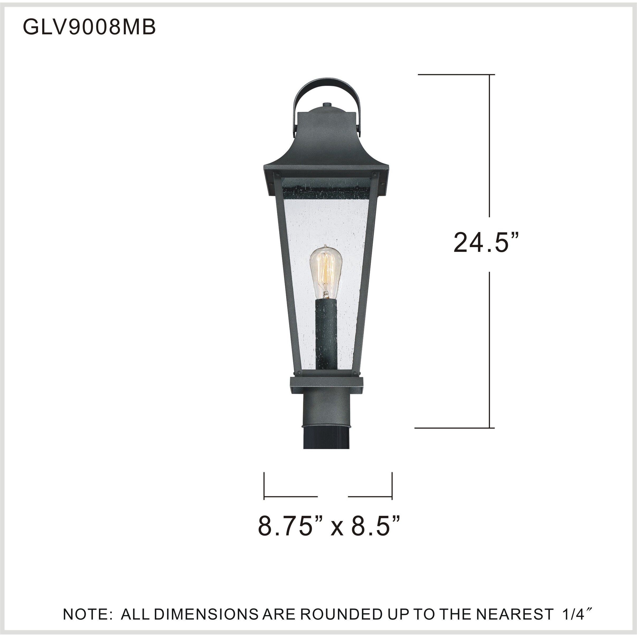 Galveston 1 Light 24.5 inch Mottled Black Outdoor Post Lantern