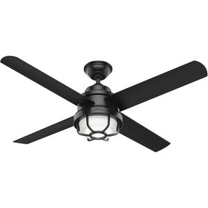 Searow 54 inch Matte Black Outdoor Ceiling Fan