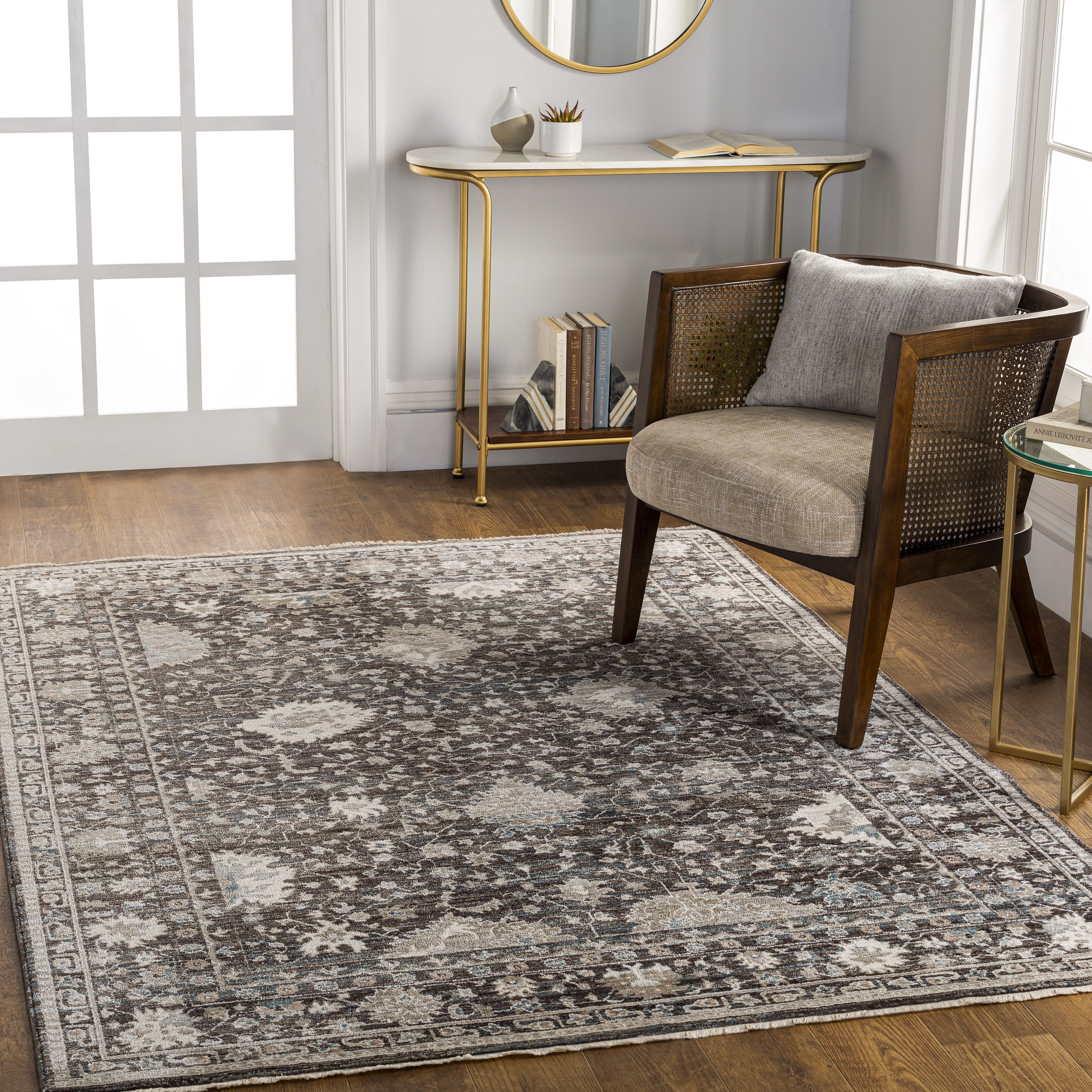 Carlisle 120 X 94 inch Medium Grey Rug, Rectangle