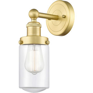 Dover 1 Light 6.5 inch Satin Gold Sconce Wall Light in Clear Glass