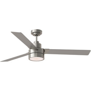 Jovie 58 LED 58 inch Brushed Steel with Silver/American Walnut reversible blades Indoor/Outdoor Ceiling Fan
