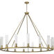 Beau 15 Light 60 inch Rubbed Brass Chandelier Ceiling Light