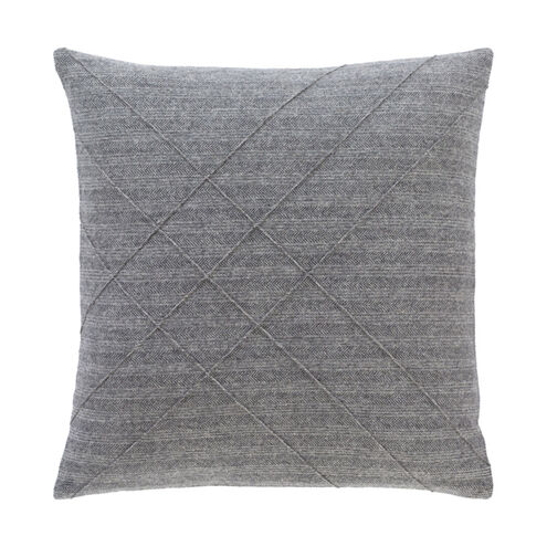 King 22 X 22 inch Charcoal/Ivory Pillow Cover
