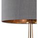 Cone Neck 18.5 inch 100 watt Gray with Gold Table Lamp Portable Light in Incandescent