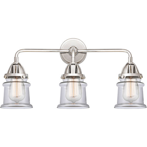 Nouveau 2 Small Canton 3 Light 23 inch Polished Chrome Bath Vanity Light Wall Light in Clear Glass