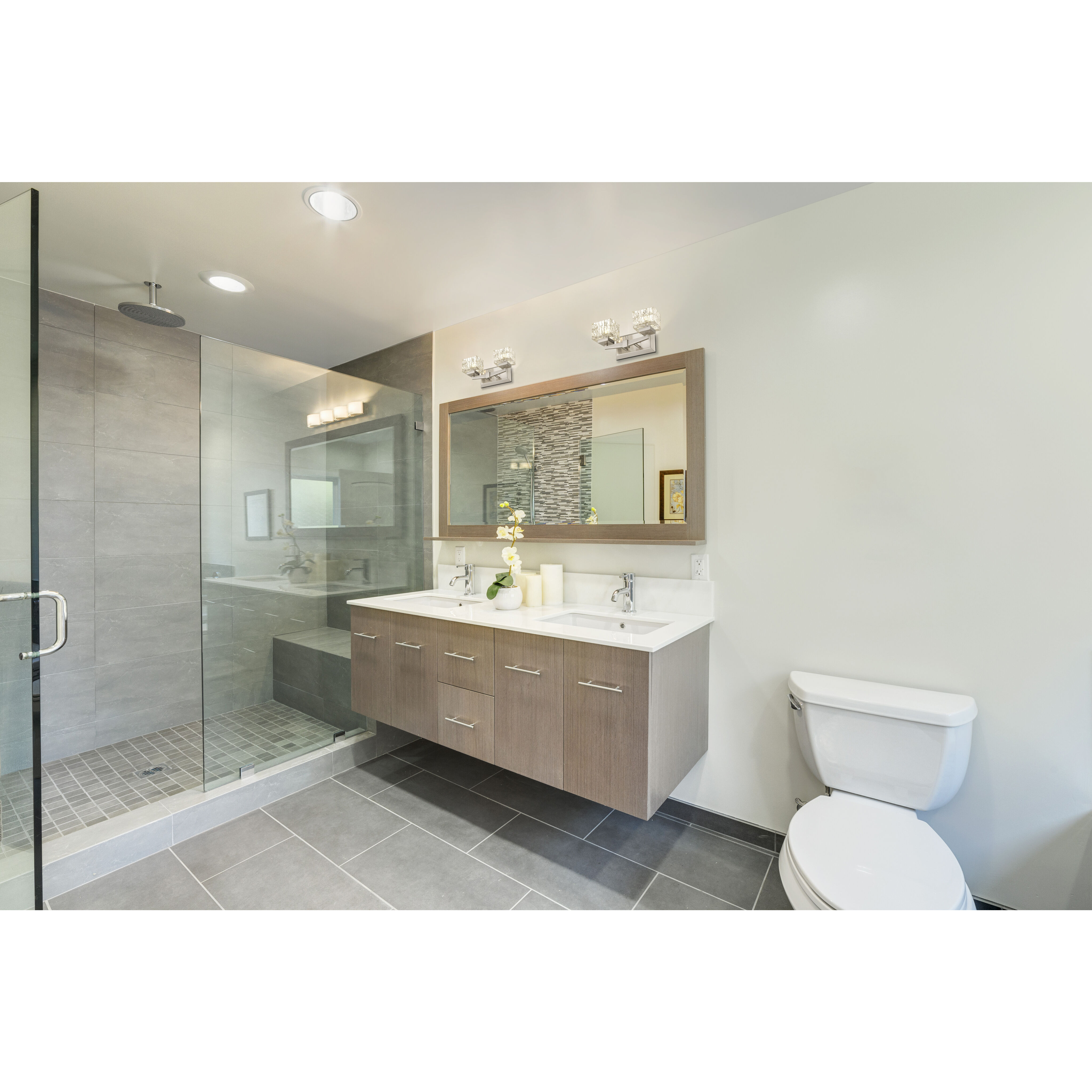 Rubicon 2 Light 13.5 inch Brushed Nickel Vanity Wall Light in G9