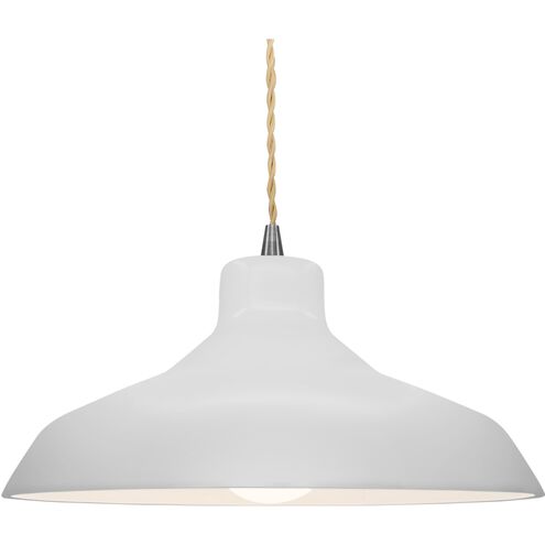 Radiance LED 15.5 inch Bisque and Brushed Nickel Pendant Ceiling Light