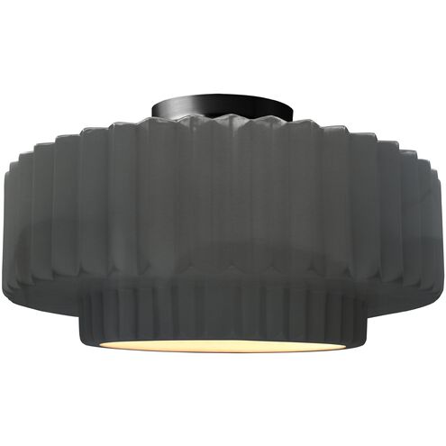 Radiance 1 Light 14.5 inch Gloss Grey and Matte Black Semi Flush Ceiling Light