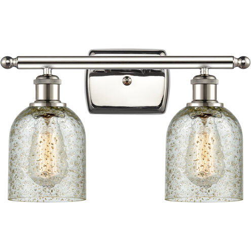 Ballston Caledonia 2 Light 16 inch Polished Nickel Bath Vanity Light Wall Light in Mica Glass, Ballston