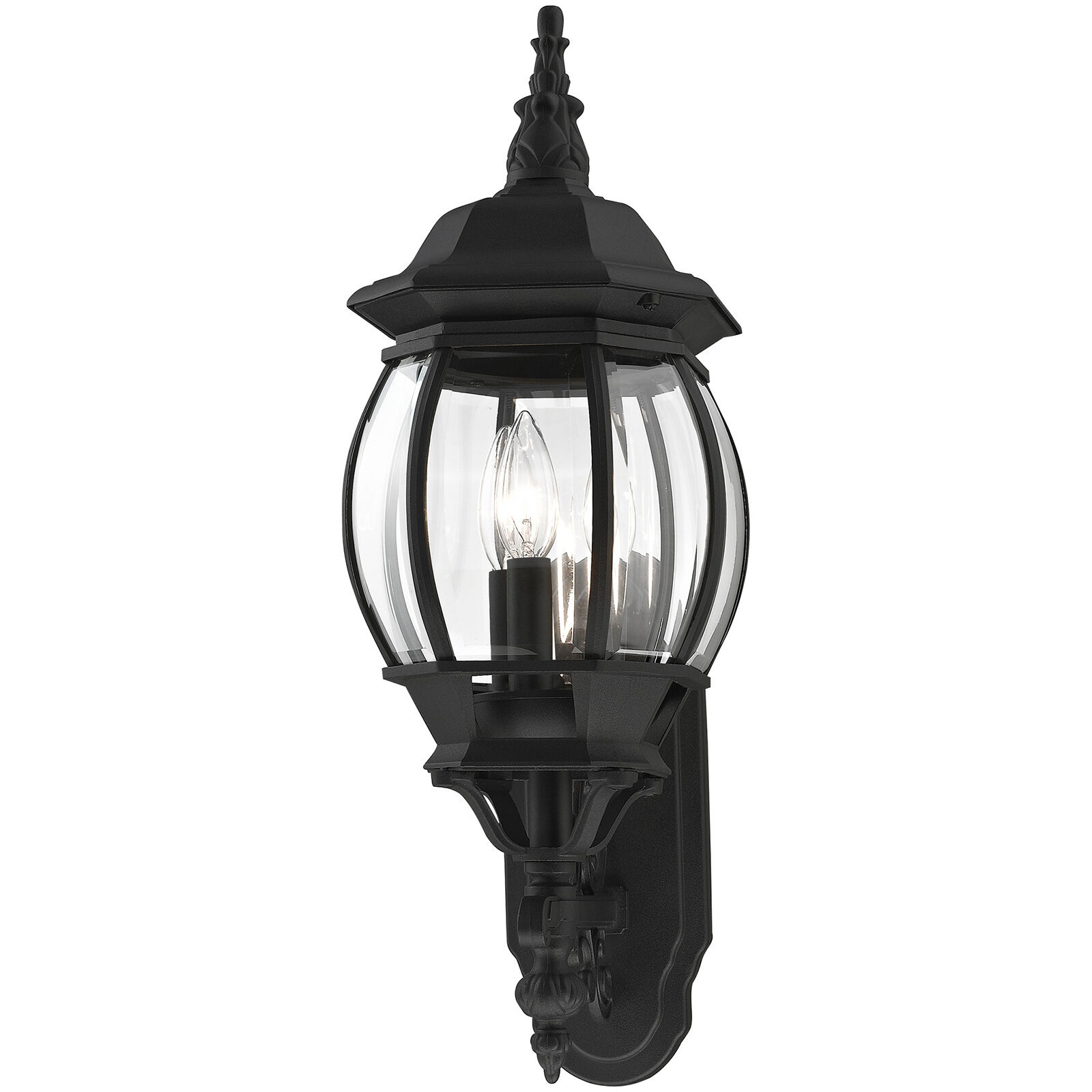 Frontenac 3 Light 22 inch Textured Black Outdoor  Wall Lantern