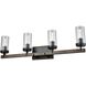 Okanagan 4 Light 33 inch Graphite and Birchwood Vanity Light Wall Light