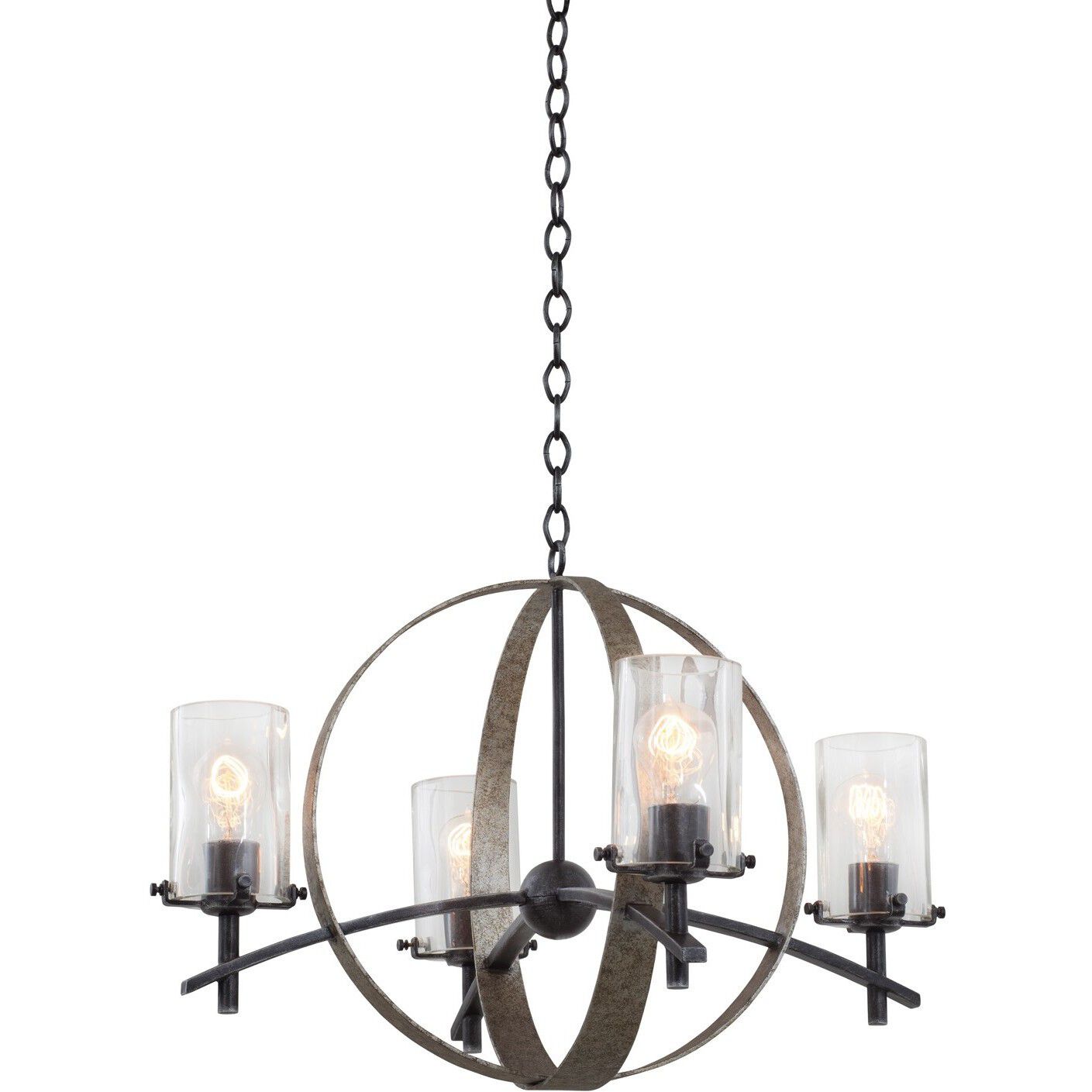 Irvine 4 Light 26.5 inch Vintage Iron Chandelier Ceiling Light