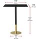 Ronan 39.5 X 31.5 inch Black and Gold Pub Table