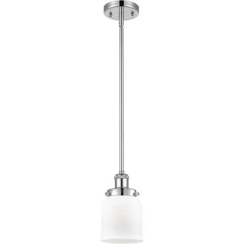 Ballston Small Bell 1 Light 5 inch Polished Chrome Pendant Ceiling Light in Matte White Glass, Ballston