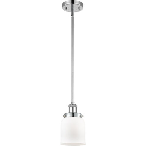 Ballston Small Bell 1 Light 5 inch Polished Chrome Pendant Ceiling Light in Matte White Glass, Ballston