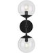 Atwell 2 Light 6.75 inch Matte Black Wall Sconce Wall Light