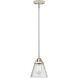 Nouveau 2 Cone 1 Light 6.25 inch Polished Nickel Mini Pendant Ceiling Light in Incandescent, Seedy