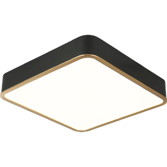 Ainslay LED 15 inch Black and Aged Gold Brass Flush Mount Ceiling Light