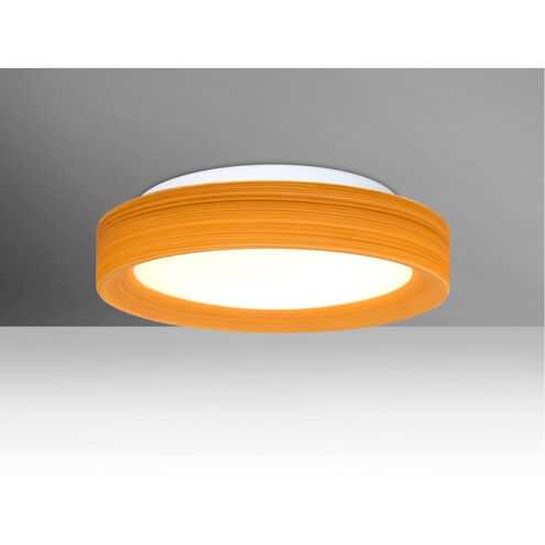 Pella 13 LED 13 inch Flush Mount Ceiling Light in Opal with Oak Glass