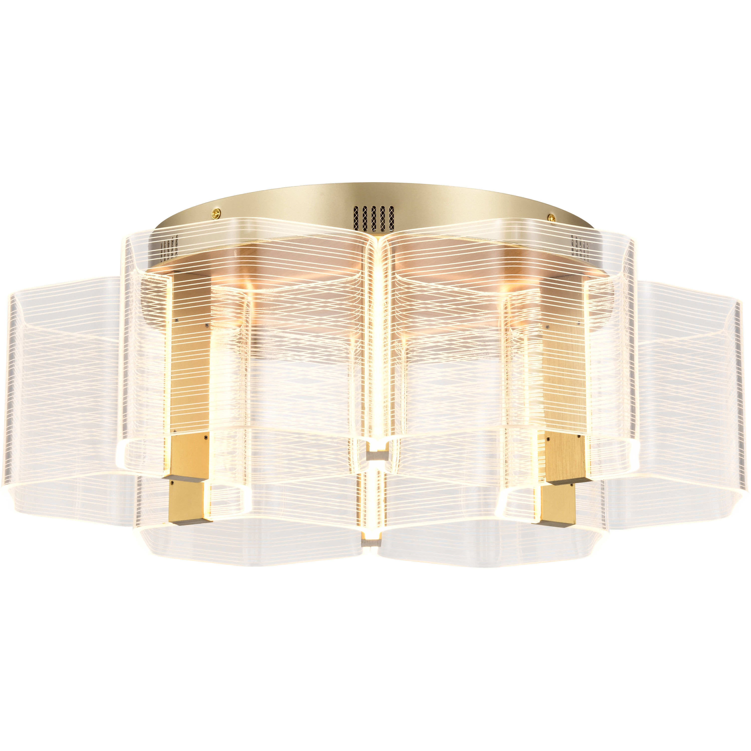 Kenzo LED 20.5 inch Polished Anodized Bronze Flush Mount Ceiling Light