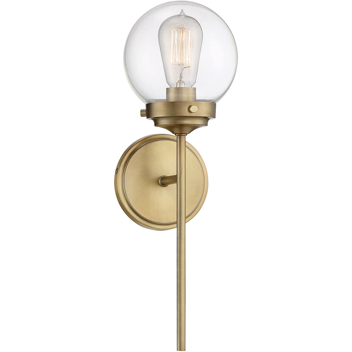 Industrial 1 Light 6 inch Natural Brass Wall Sconce Wall Light