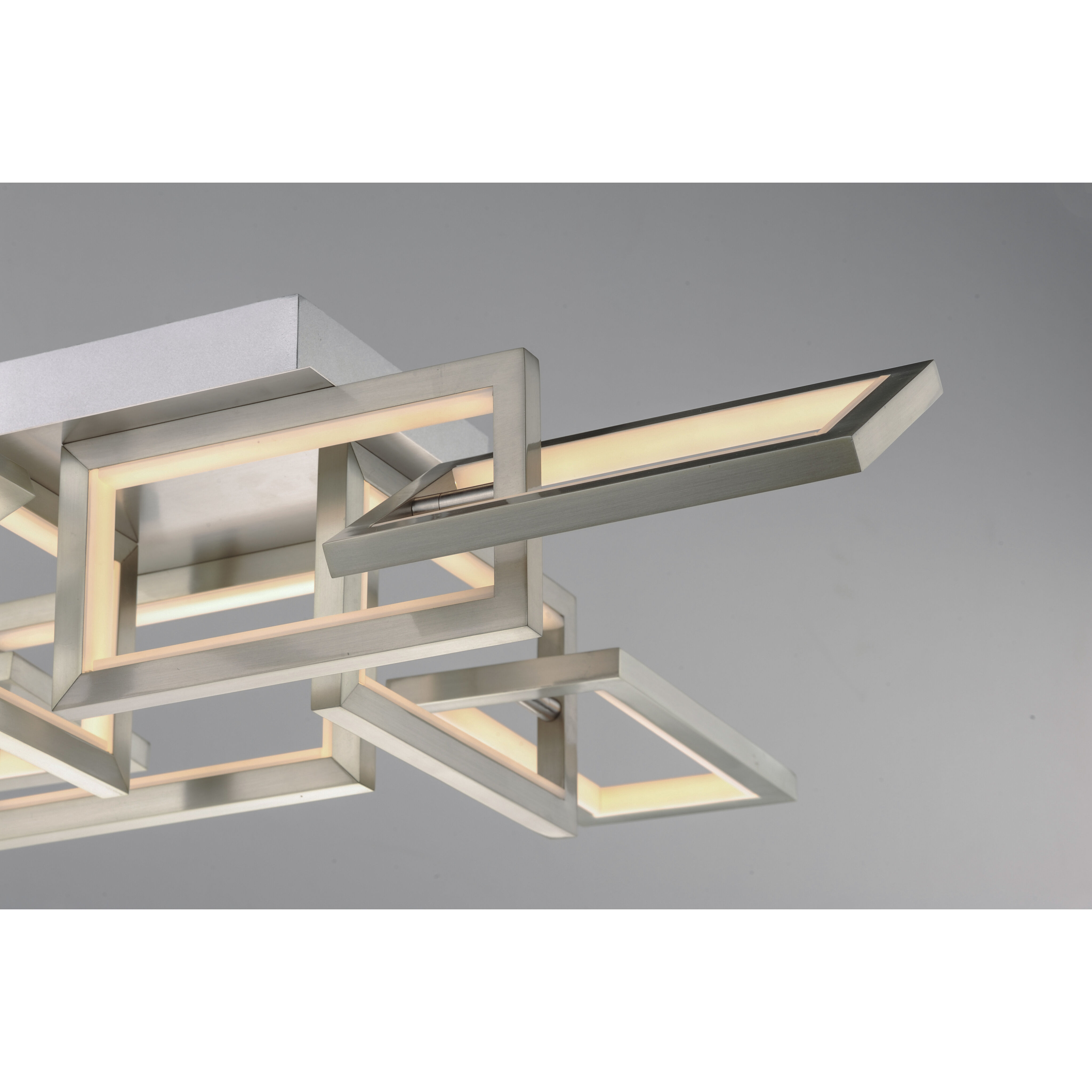 Link LED 29.25 inch Satin Nickel Flush Mount Chandelier Ceiling Light