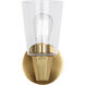 Wheatley 1 Light 5 inch Modern Brass Wall Sconce Wall Light in Clear Glass