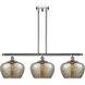 Ballston Large Fenton 3 Light 38 inch Polished Chrome Island Light Ceiling Light in Mercury Glass, Ballston