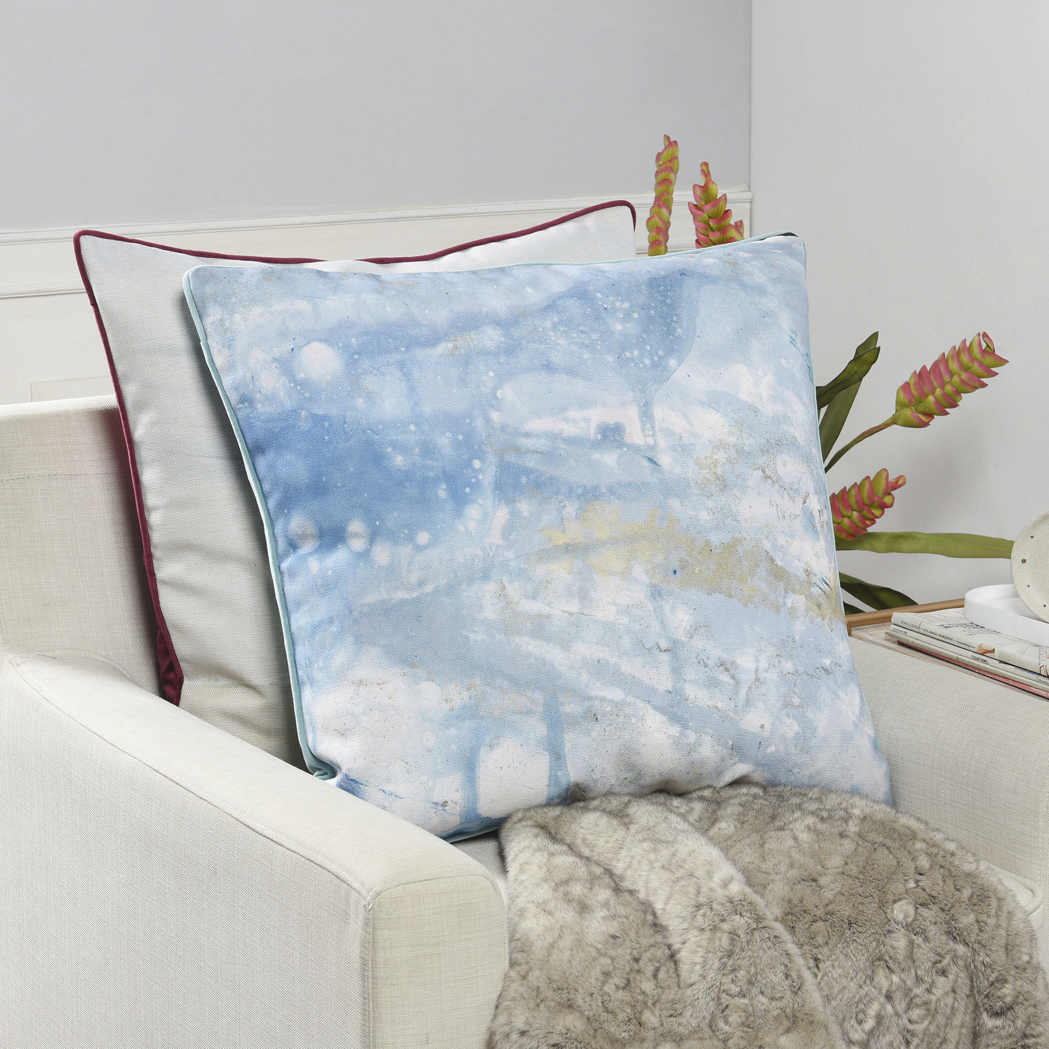 Amos 24 X 6.5 inch Multi Blue Pillow