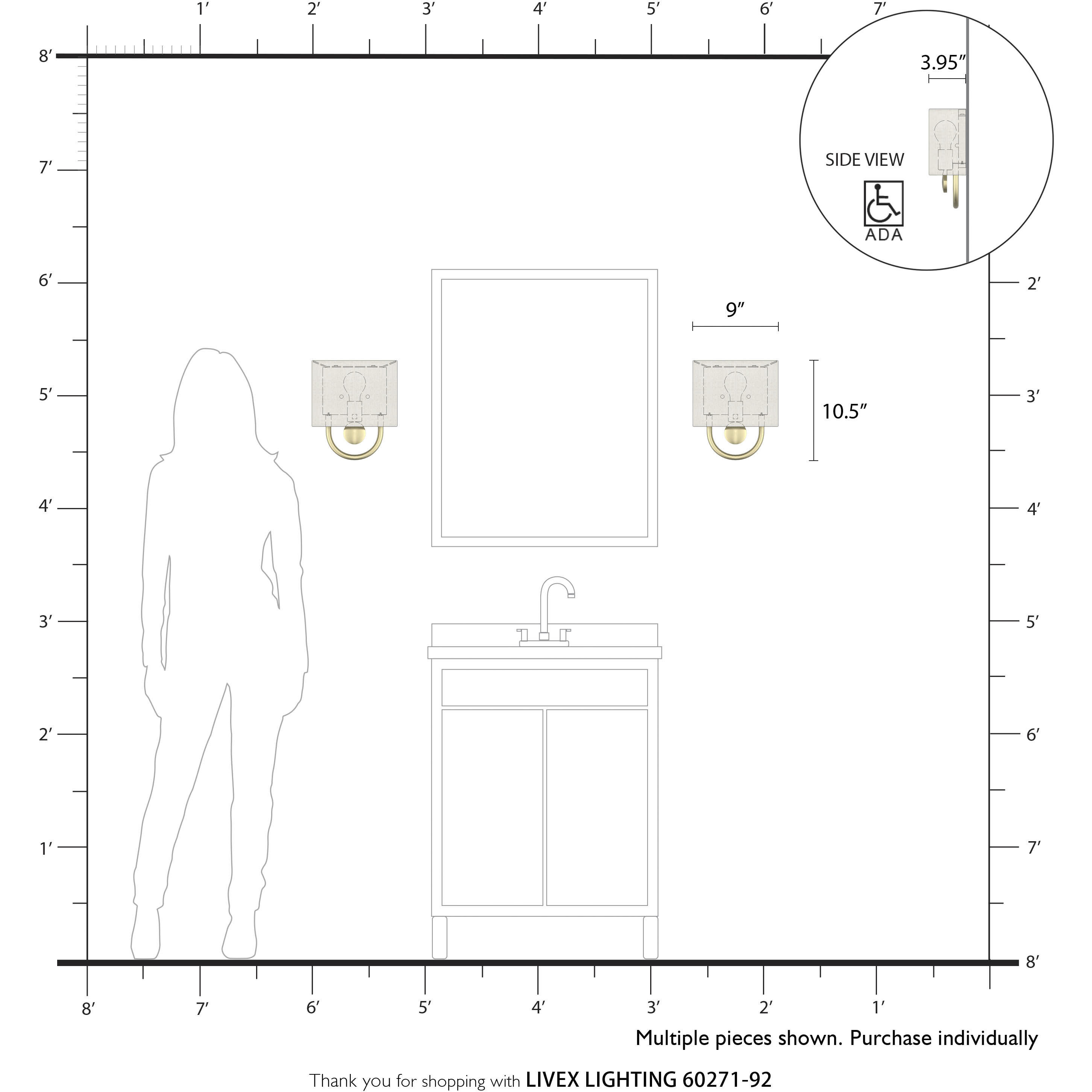 Stratton 1 Light 9 inch English Bronze ADA Wall Sconce Wall Light