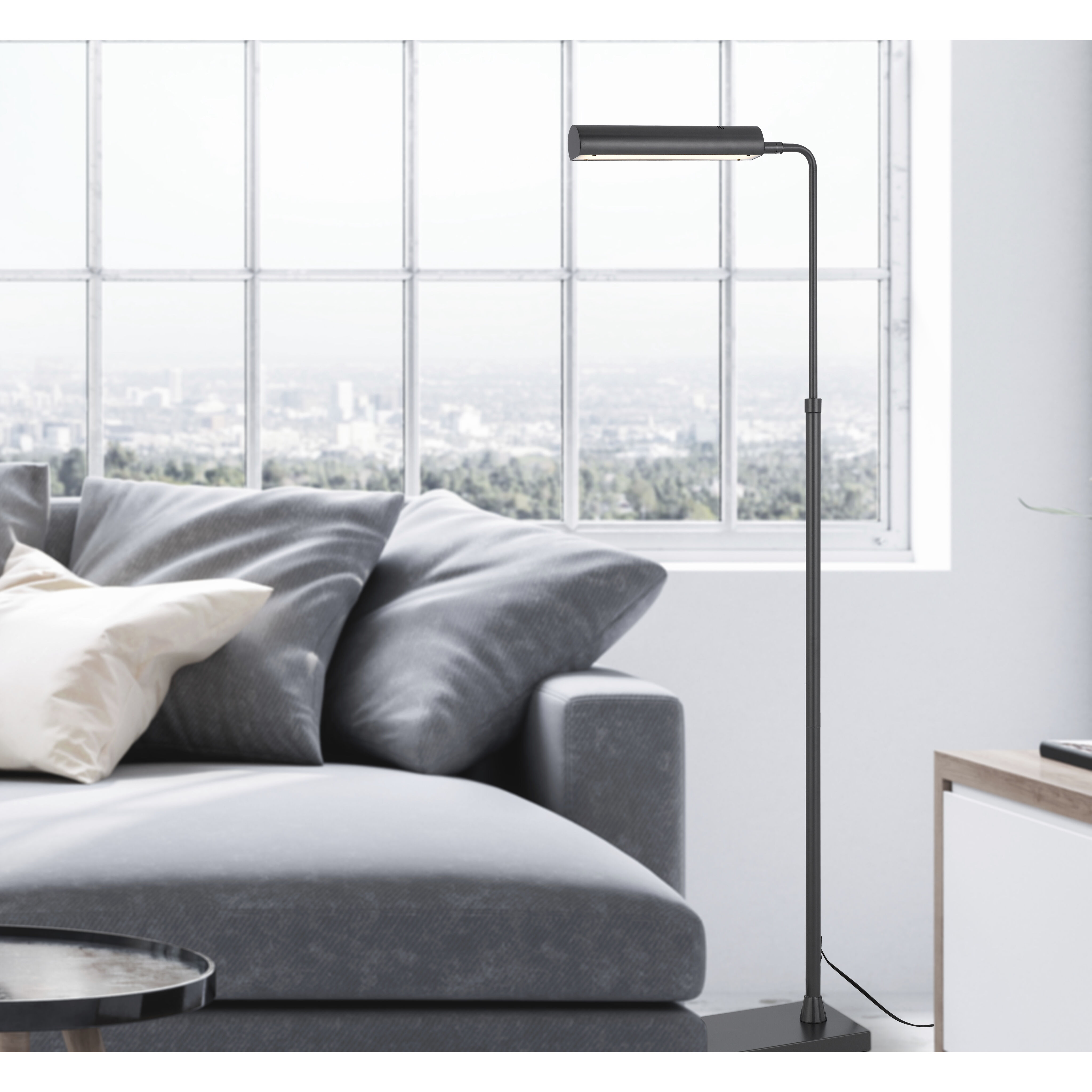 Delray 44 inch 17.00 watt Charcoal Grey Floor Lamp Portable Light