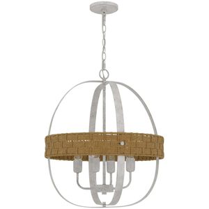 Barton 4 Light 20.5 inch White Washed Chandelier Ceiling Light