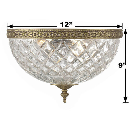 Westbury 3 Light 12 inch Olde Brass Flush Ceiling Light