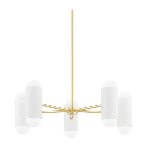 Kira 10 Light 27 inch Aged Brass/Soft White Combo Chandelier Ceiling Light