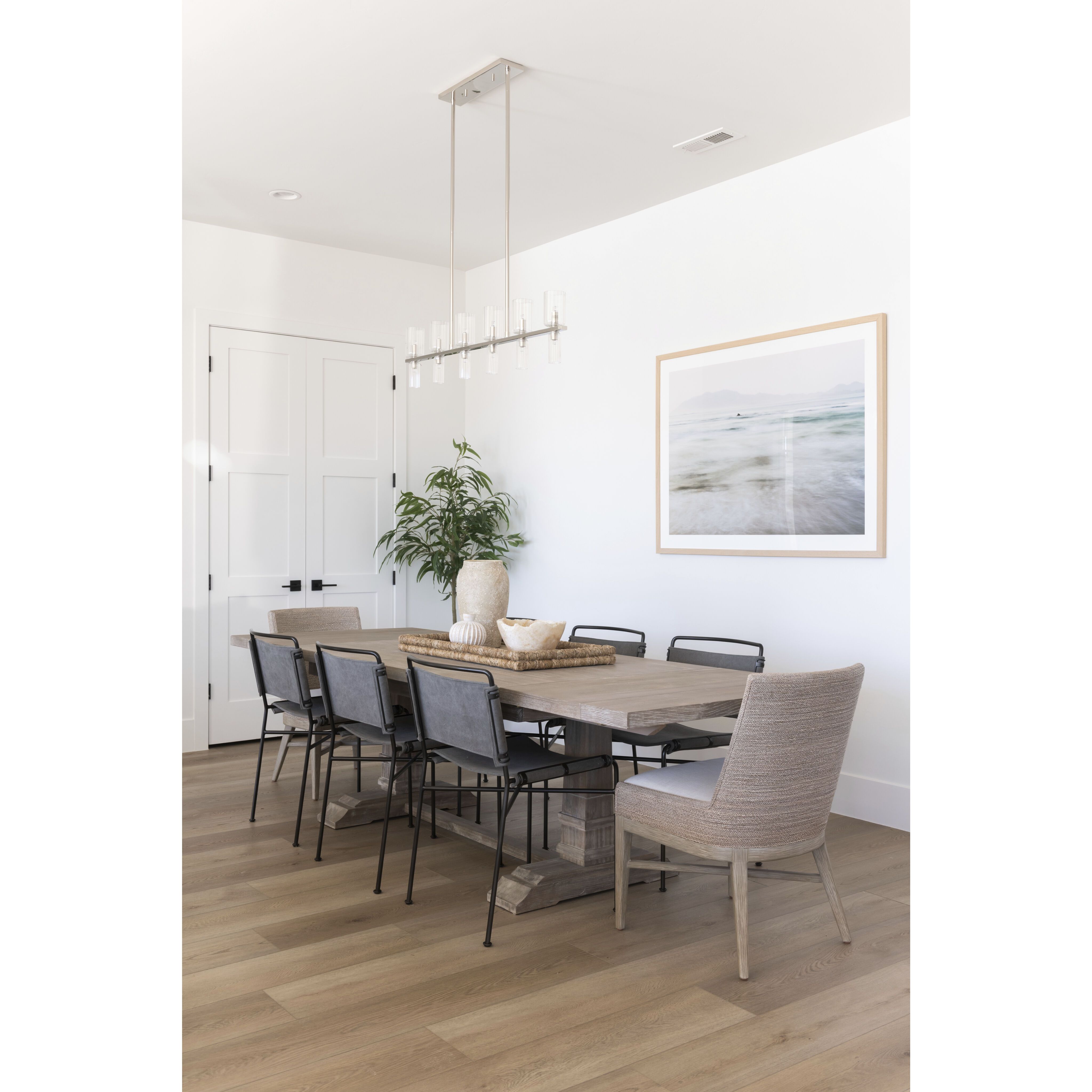 Tabitha 12 Light 42 inch Polished Nickel Linear Pendant Ceiling Light