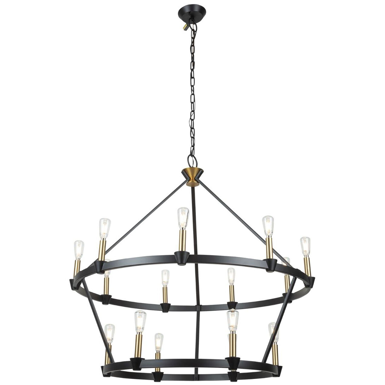 Notting Hill LED 36 inch Black and Brushed Brass Chandelier Ceiling Light