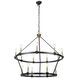 Notting Hill LED 36 inch Black and Brushed Brass Chandelier Ceiling Light