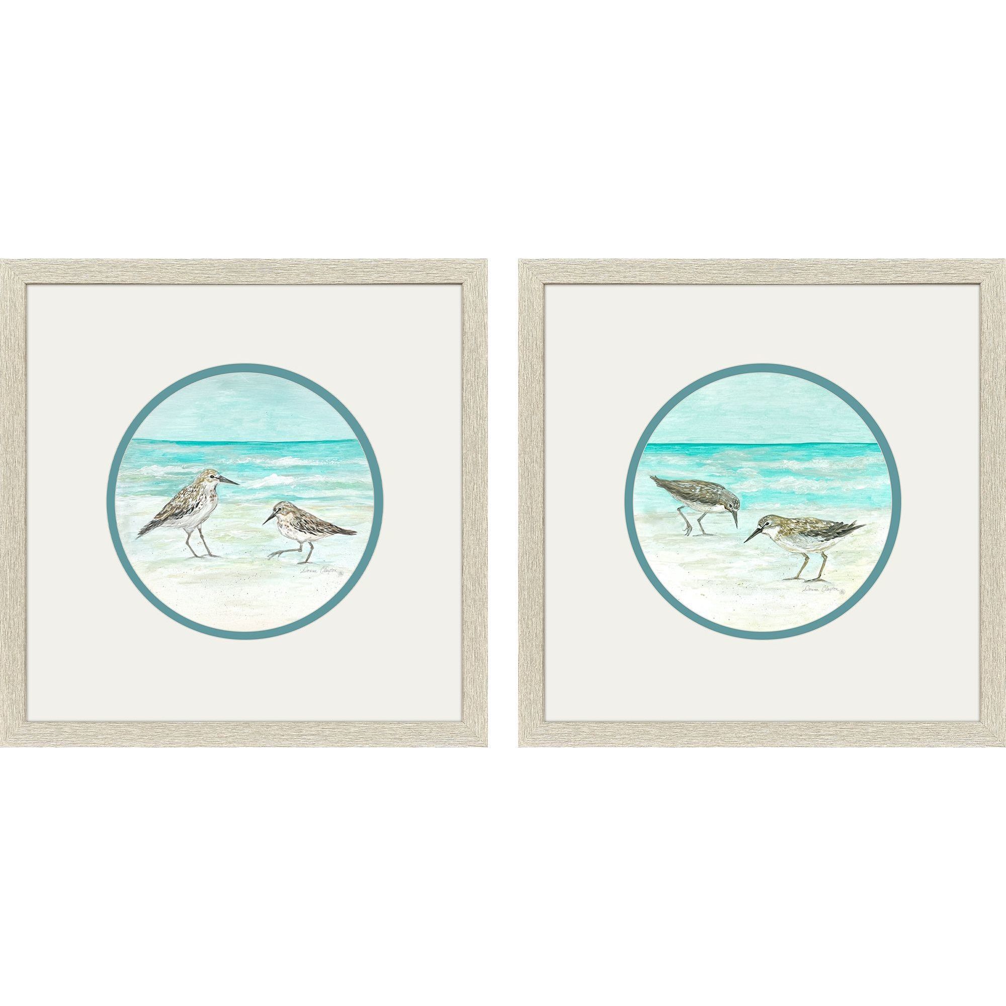 Shoreline Duo Blue and Gray and Multi and White Framed Art, Propac