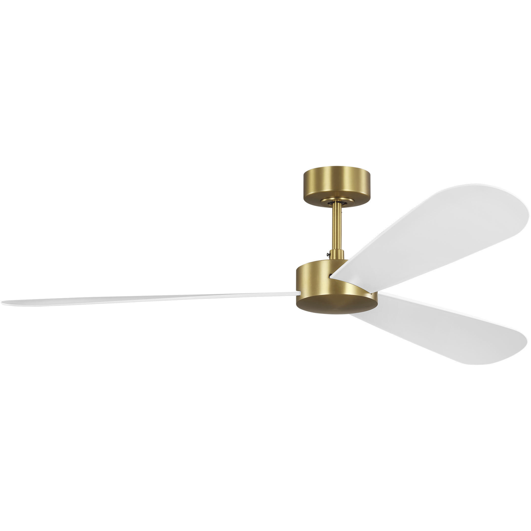 Paddle 52 inch Burnished Brass with Matte White ABS Blades Indoor/Outdoor Smart Ceiling Fan