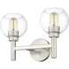 Sutton 2 Light 15.75 inch Brushed Nickel Vanity Wall Light