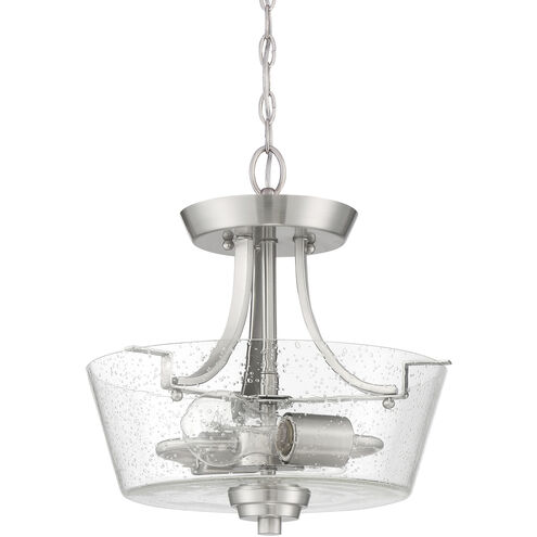 Neighborhood Grace 2 Light 13 inch Brushed Polished Nickel Convertible Semi Flush Ceiling Light in Clear Seeded, Neighborhood Collection