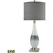 Vapor 38 inch 9.00 watt White with Nickel Table Lamp Portable Light