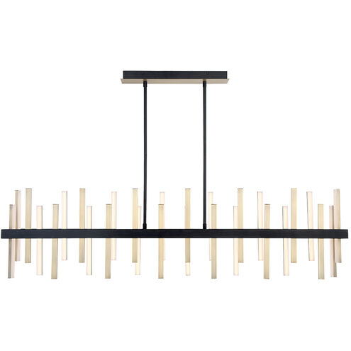 Harmonix LED 56 inch Black Aged Brass Chandelier Ceiling Light in 56in.