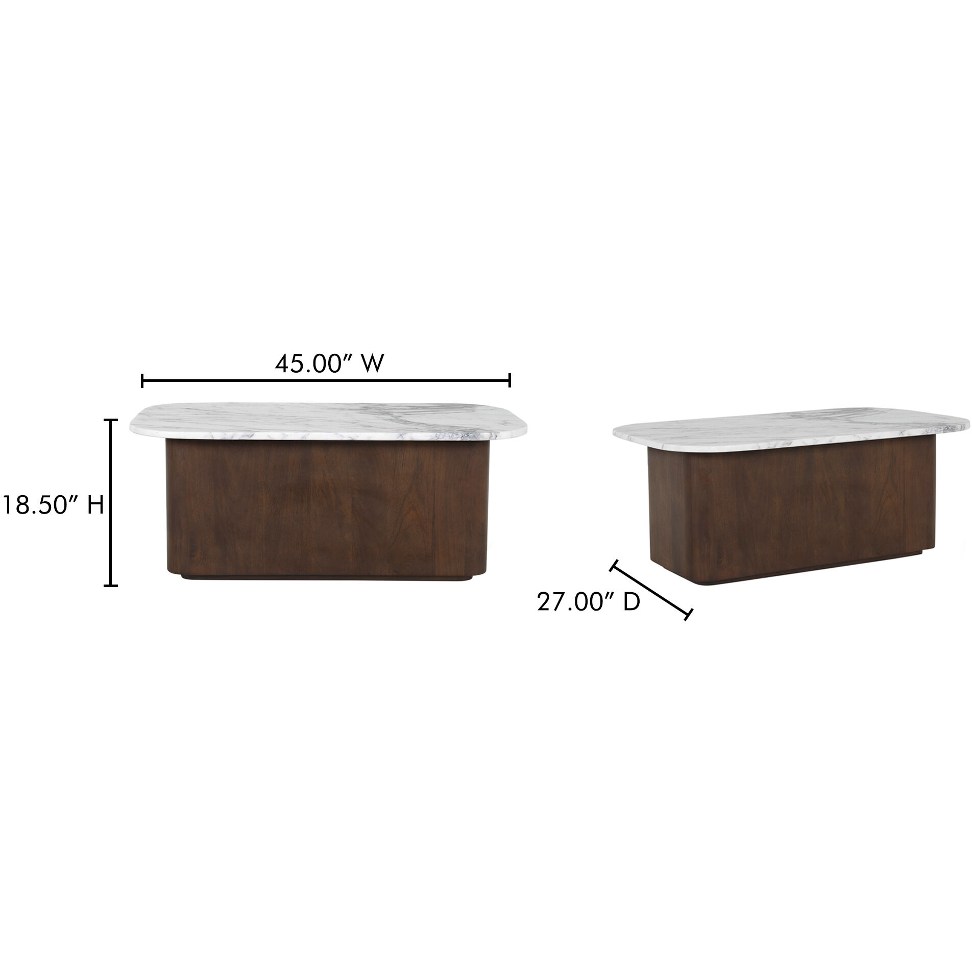 Dash 45 X 27 inch White Coffee Table