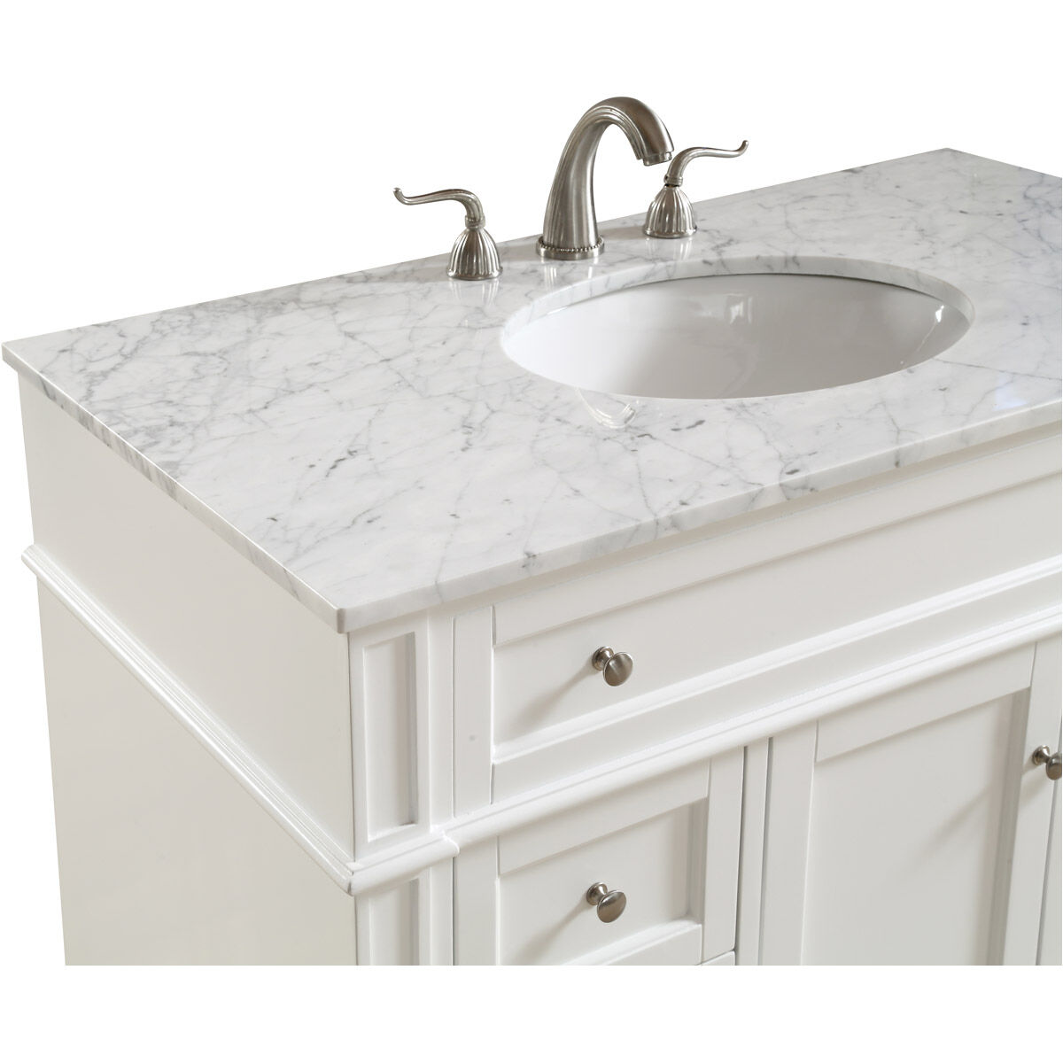 Park Avenue 40 X 35 inch White with Carrara White Marble Vanity Set