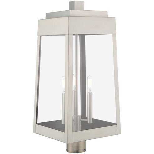 Oslo 3 Light 25 inch Brushed Nickel Outdoor Post Top Lantern