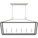 Chapman & Myers Darlana5 LED 54 inch Polished Nickel and Black Rattan Linear Lantern Ceiling Light, Large